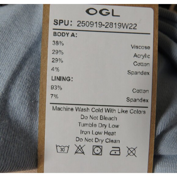 OGL EcoMousse LiteWarm Blue Flapped Boat Neck Padded Brami Top Size Small - Picture 8 of 9